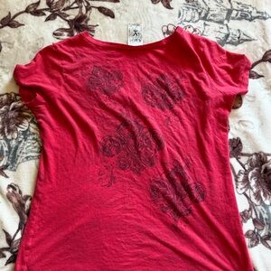 Stylish Red Graphic Women's Top